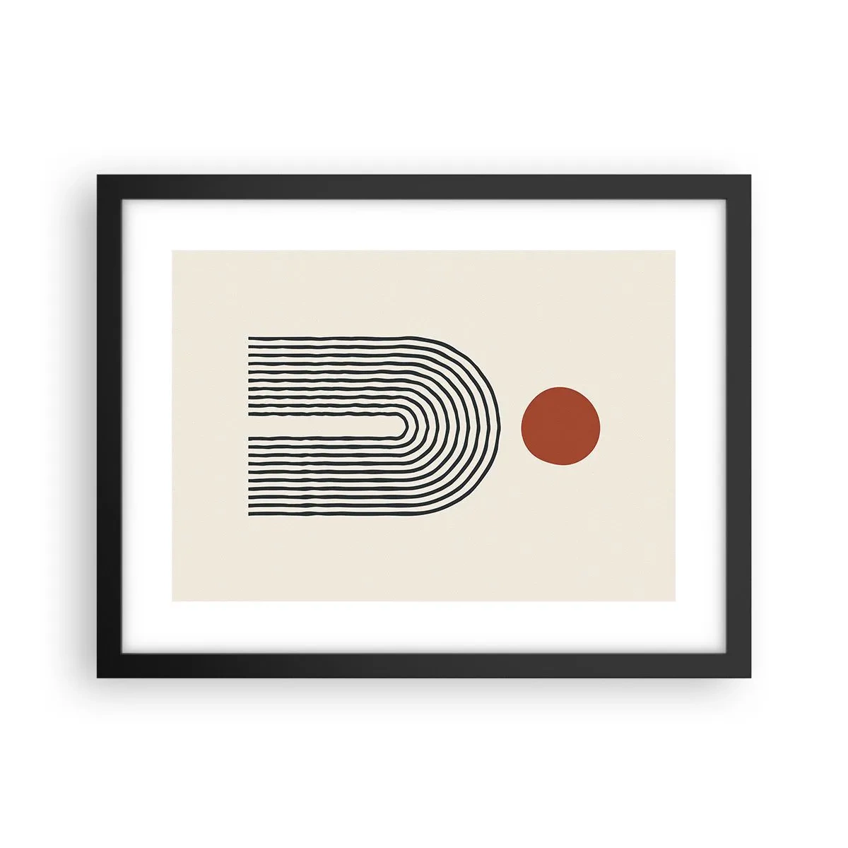 Poster in een zwarte lijst - Magnetisme van vormen en kleuren - 40x30 cm