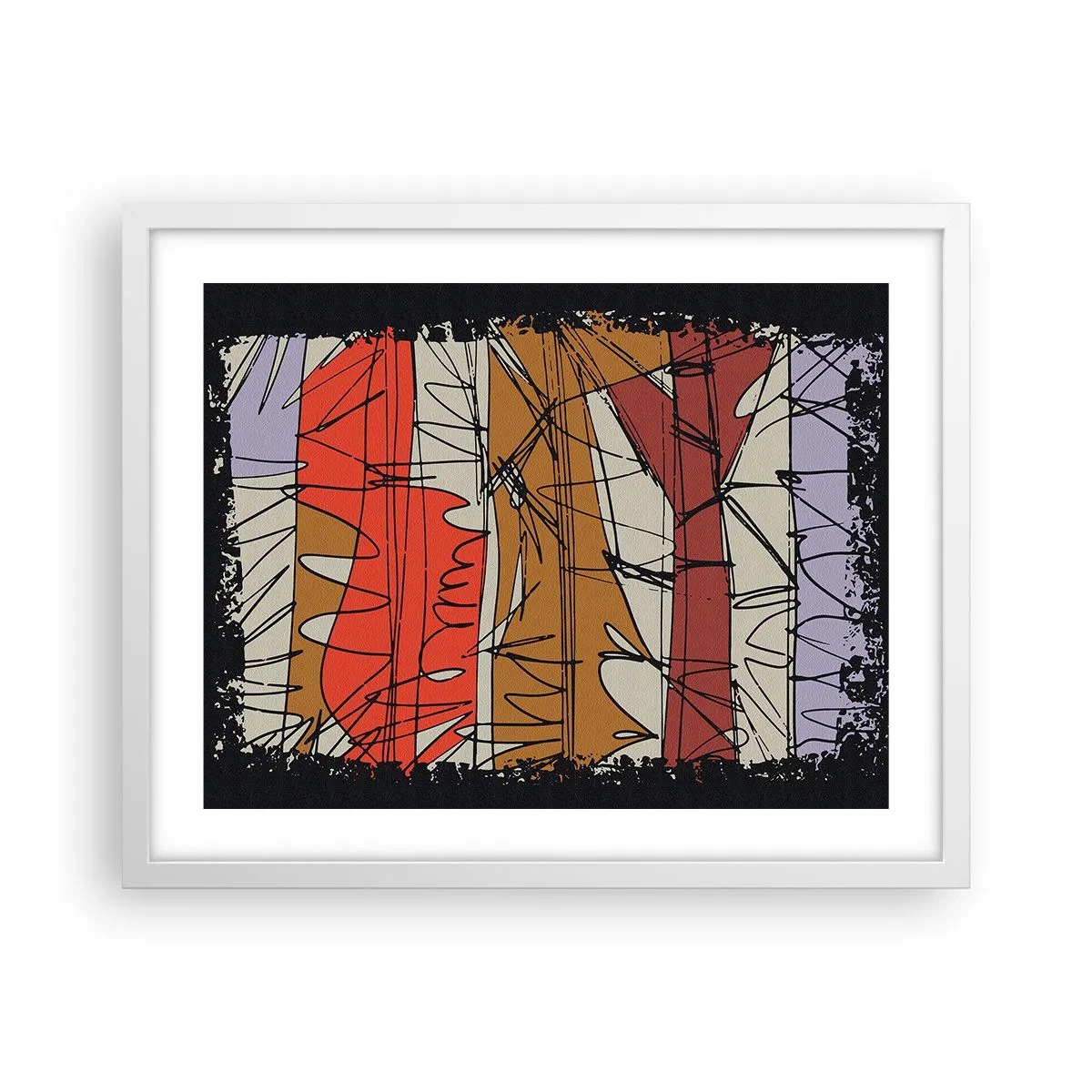 Poster in een witte lijst - Spontane compositie - 50x40 cm