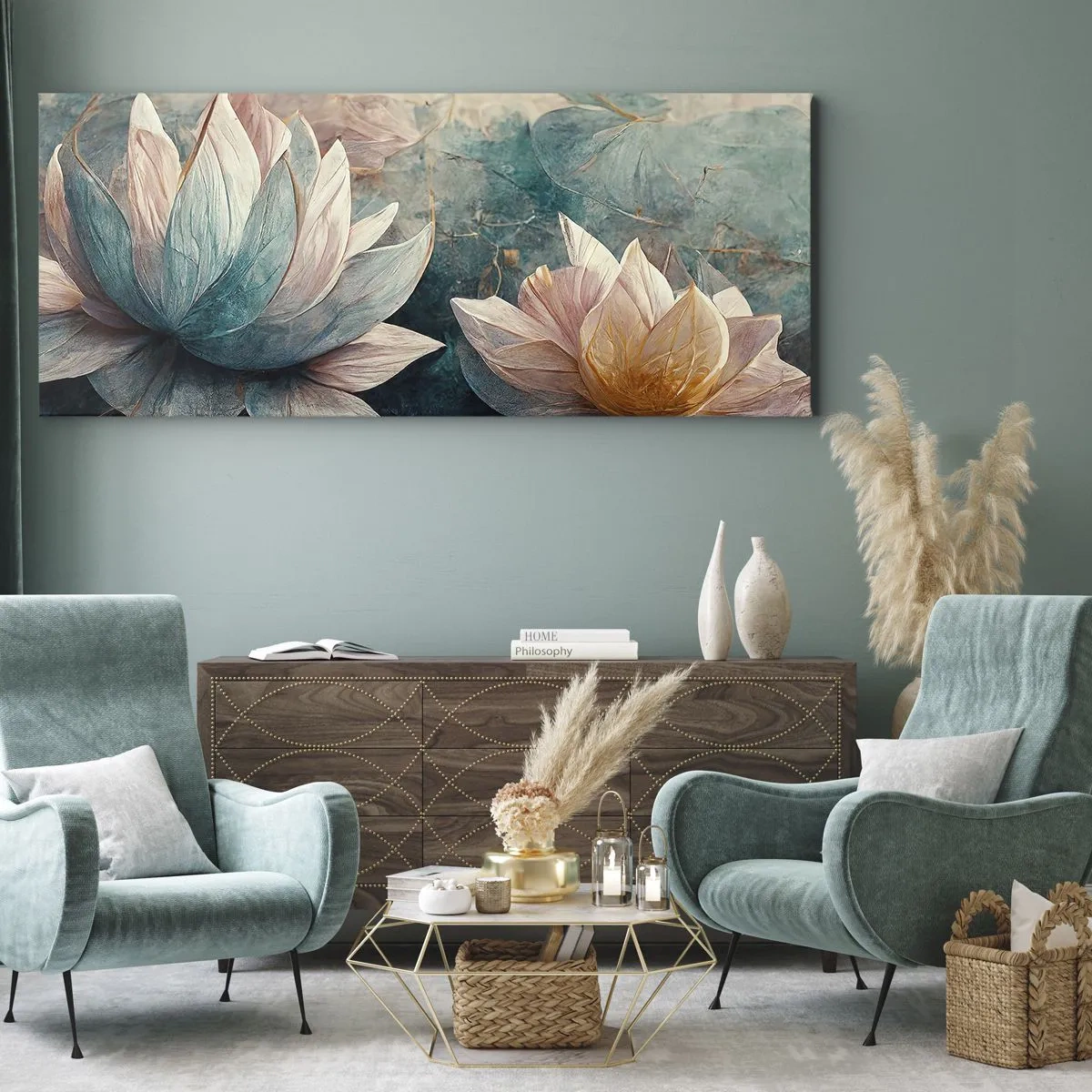 Schilderen op canvas - Sterren van het meer - 140x50 cm