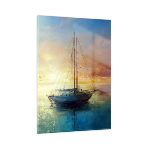 Schilderen op glas - In een gouden baai - 50x70 cm