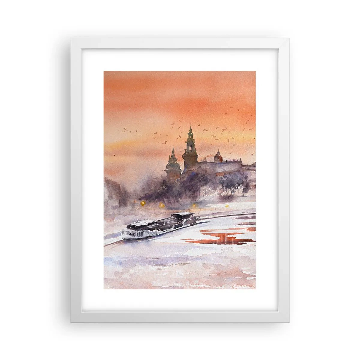 Poster in een witte lijst - Koninklijke zonsondergang - 30x40 cm