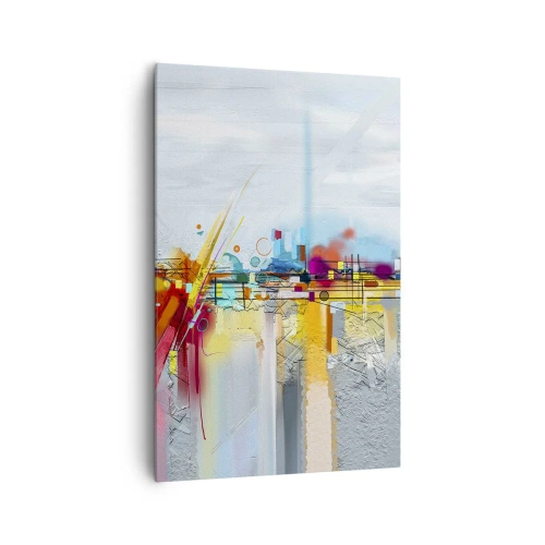 Schilderen op canvas - Brug van vreugde bij de rivier van het leven - 80x120 cm