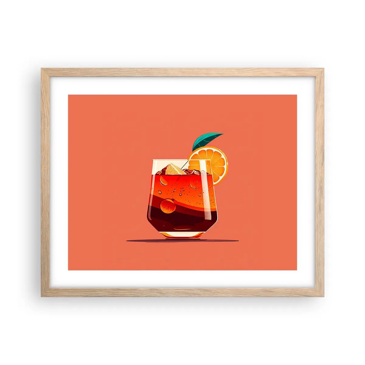 Een poster in een licht eiken lijst - Zomerse verfrissing - 50x40 cm