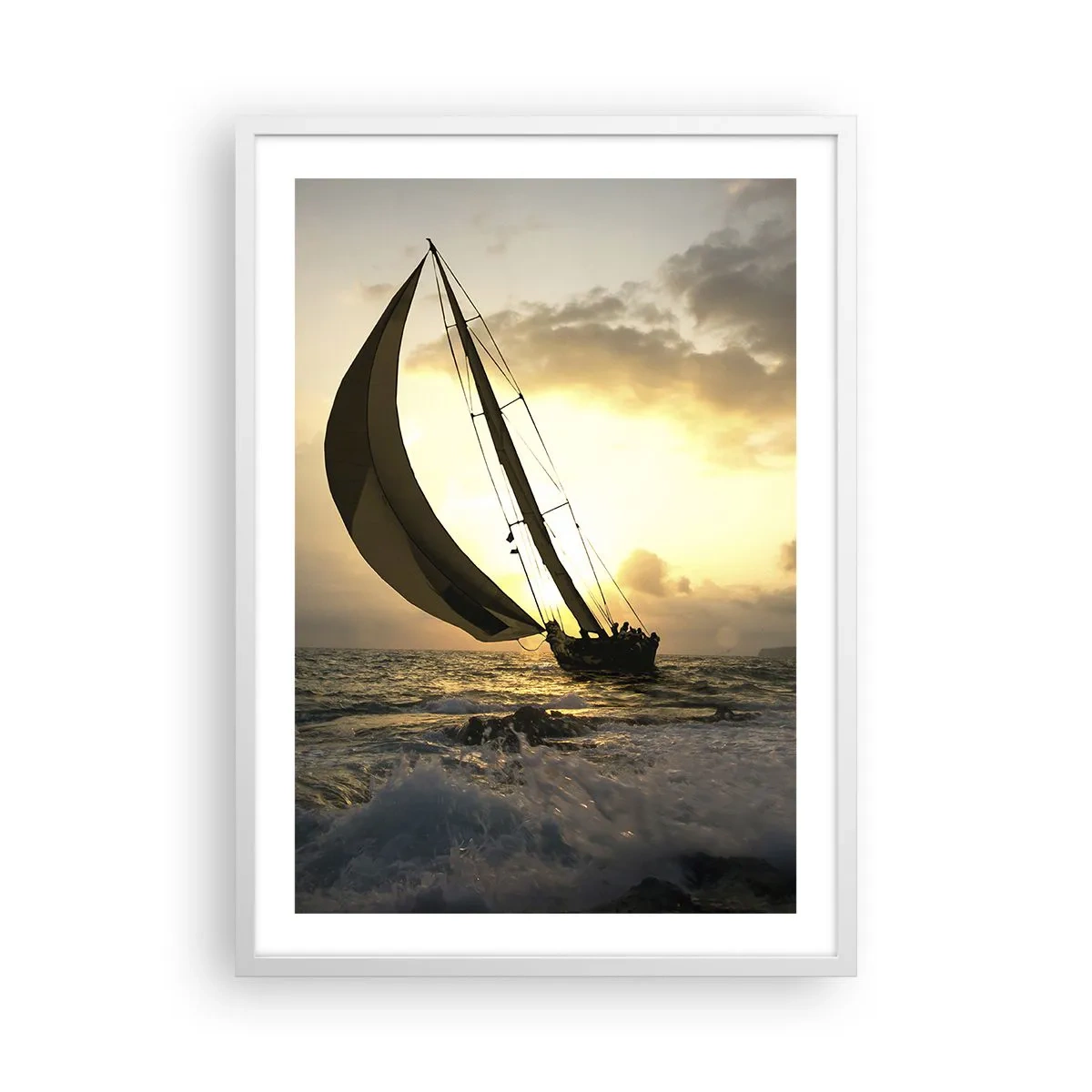 Poster in een witte lijst - Met de wind en tegen de wind - 50x70 cm