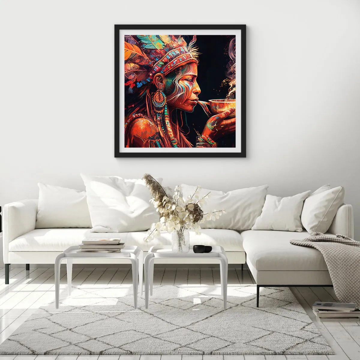 Poster in een zwarte lijst - Magisch ritueel - 40x40 cm