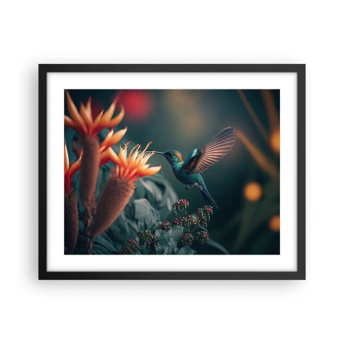 Poster in een zwarte lijst - een werkelijk kleurrijk leven - 50x40 cm