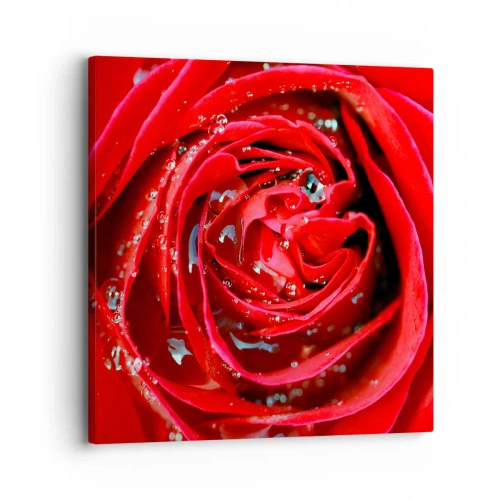 Schilderen op canvas - In de dauwdruppels - 30x30 cm