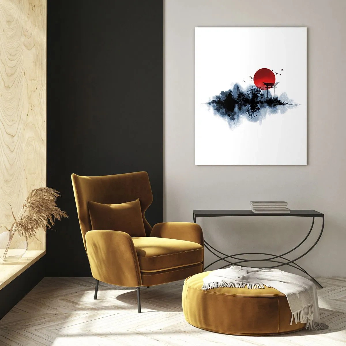 Schilderen op glas - Japanse weergave - 80x120 cm