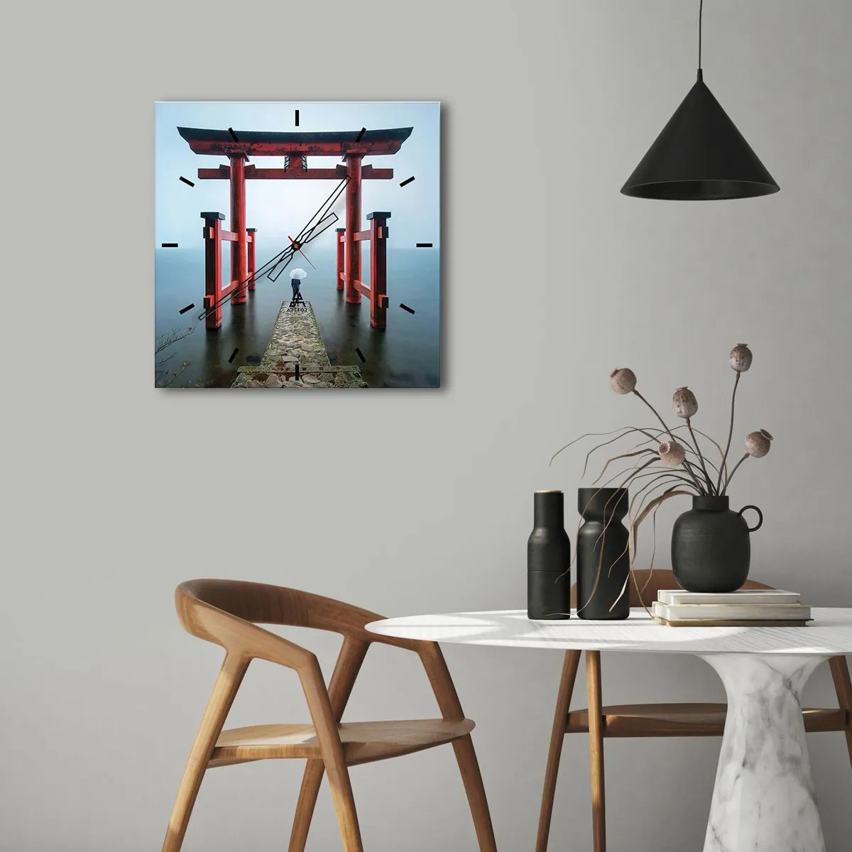 Wandklok - Klok - Japanse mijmering - 40x40 cm