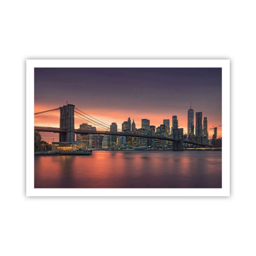 Poster - Ondergedompeld in lila stilte - 91x61 cm