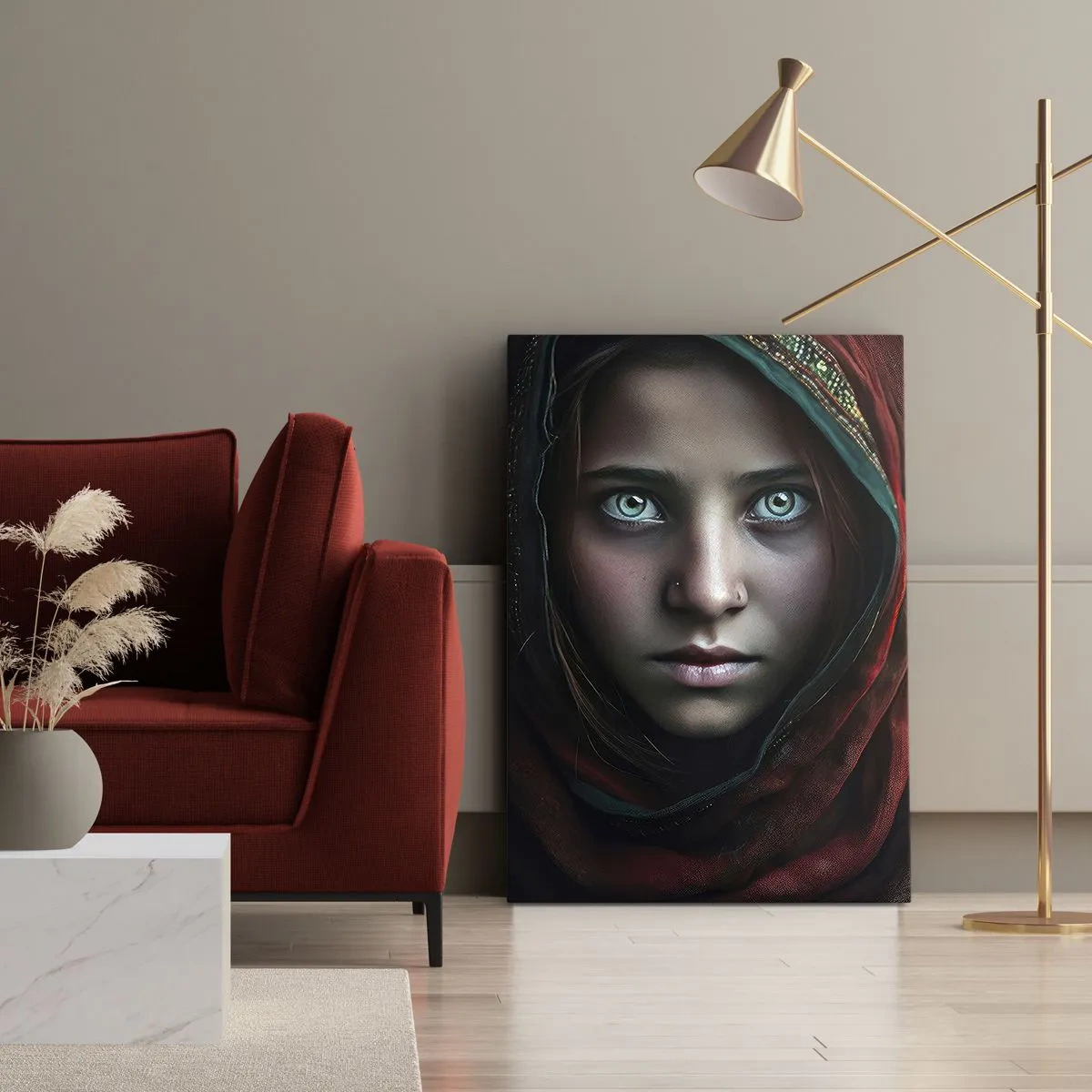 Schilderen op canvas - Oosterse prinses - 45x80 cm