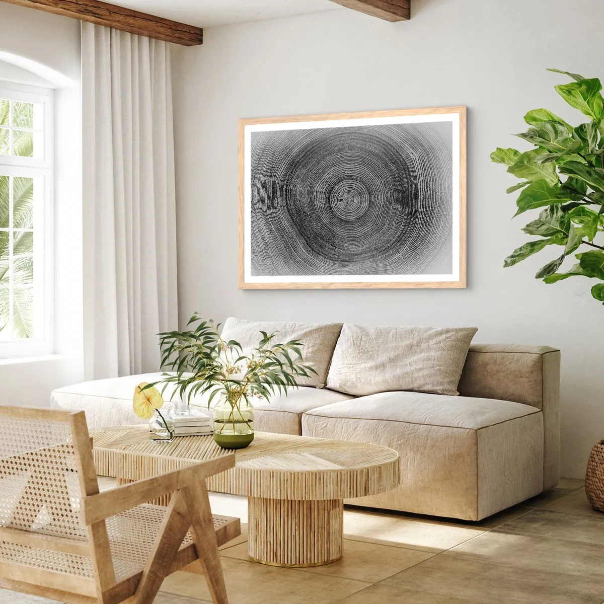 Een poster in een licht eiken lijst - Teken van de tijden - 70x50 cm