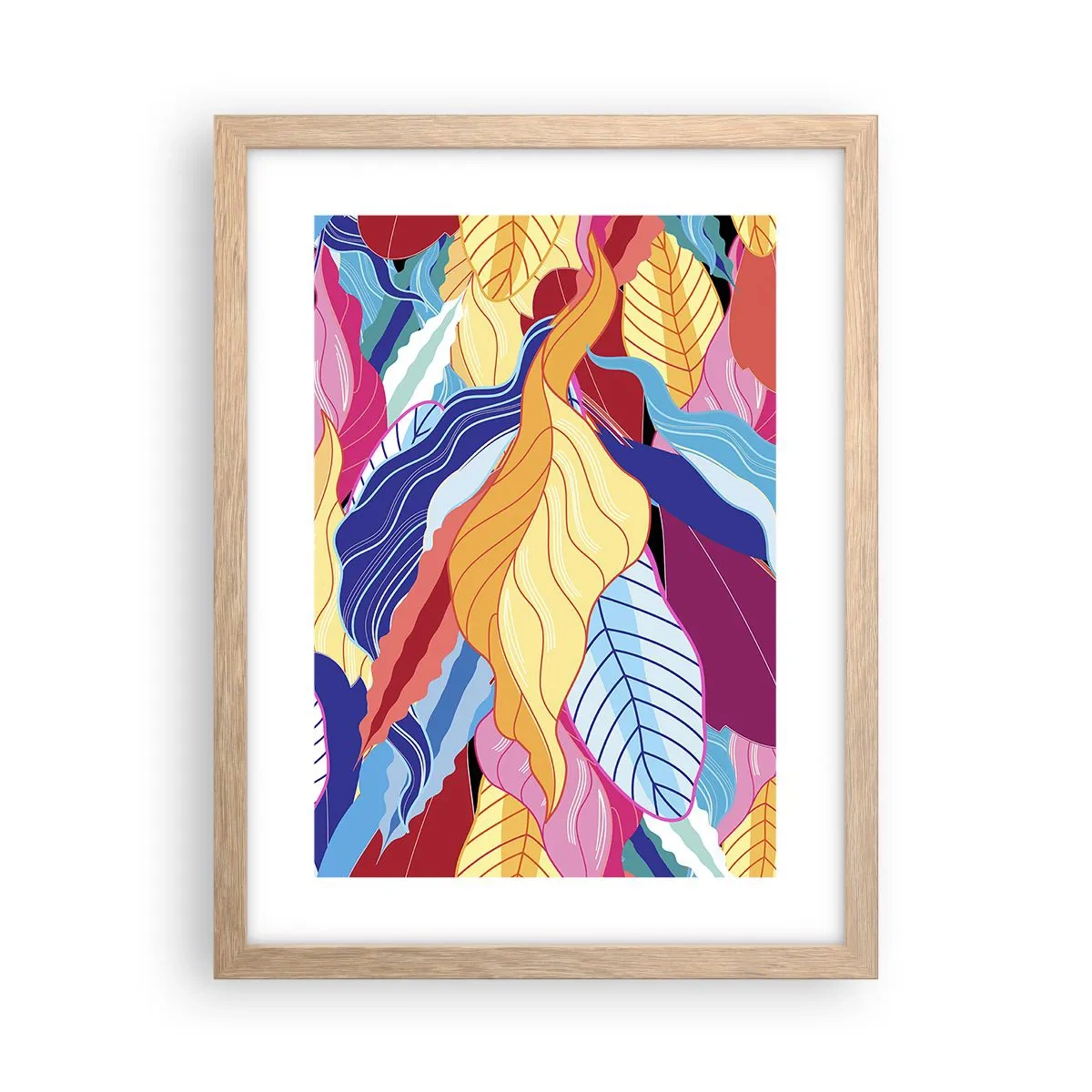 Een poster in een licht eiken lijst - Een kleurrijke puinhoop - 30x40 cm