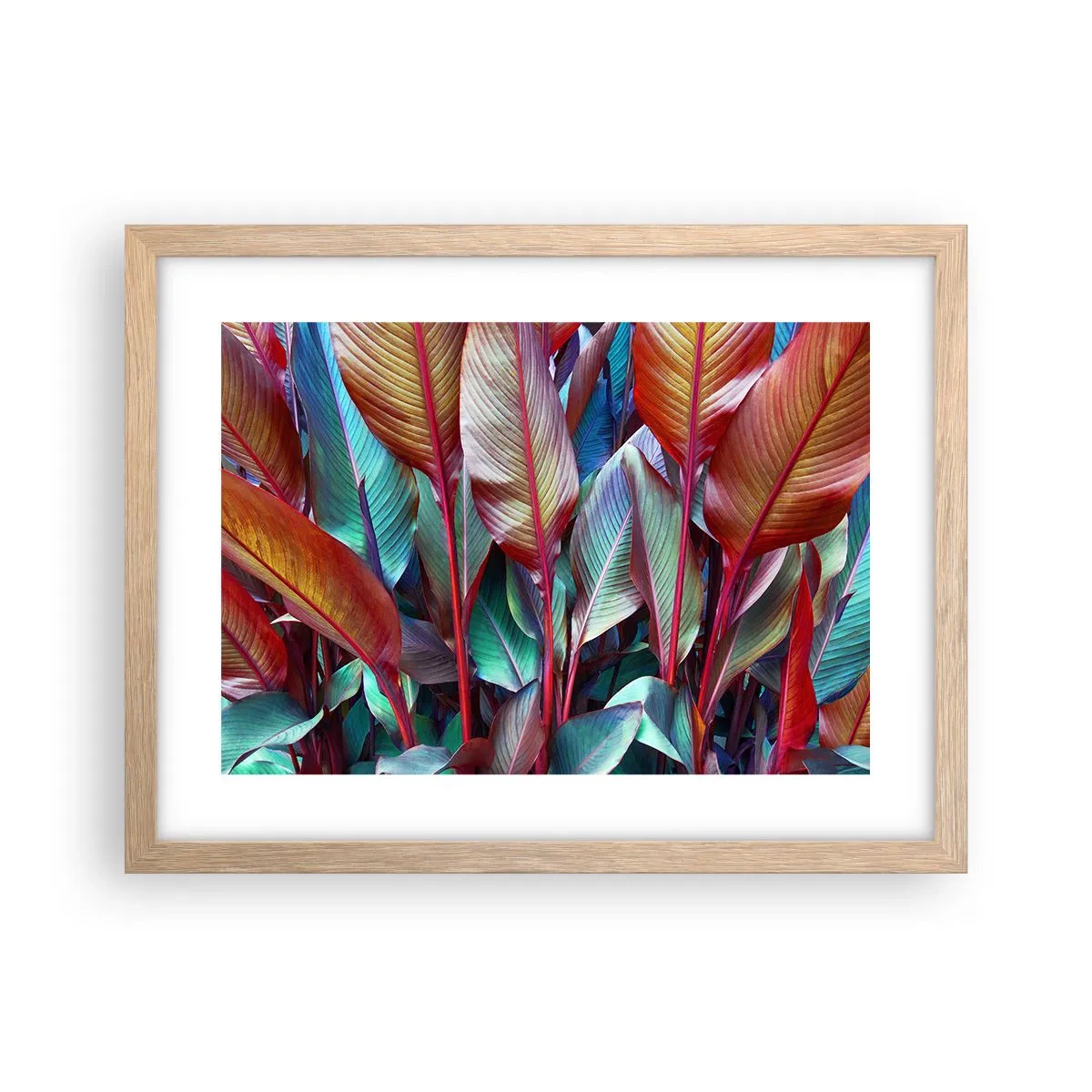 Een poster in een licht eiken lijst - Een kleurrijk struikgewas - 40x30 cm