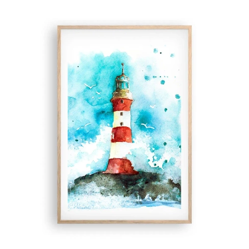 Een poster in een licht eiken lijst - Eenheid van de elementen - 61x91 cm