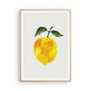 Een poster in een licht eiken lijst - Hoe proef je de zon? - 70x100 cm