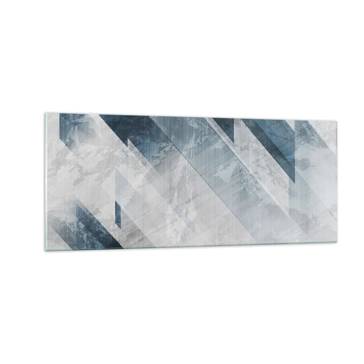 Schilderen op glas - Ruimtelijke compositie - grijze beweging - 100x40 cm