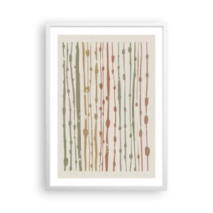 Poster in een witte lijst - Muzieknotatie van kleuren - 50x70 cm