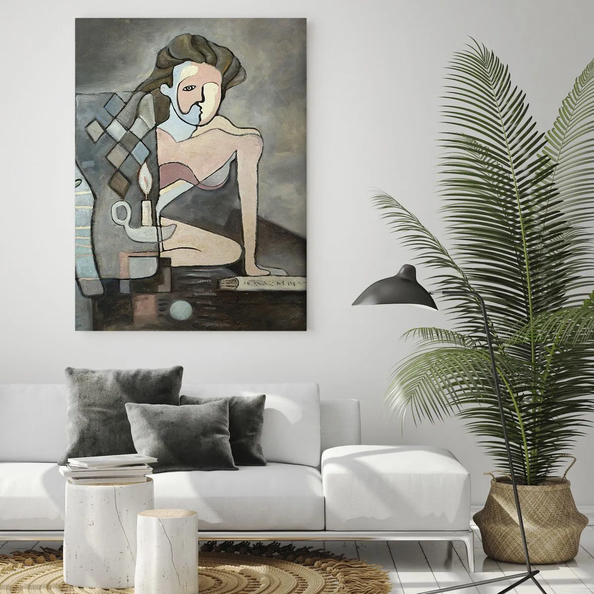 Schilderen op glas - Mozaïek van geest en materie - 80x120 cm