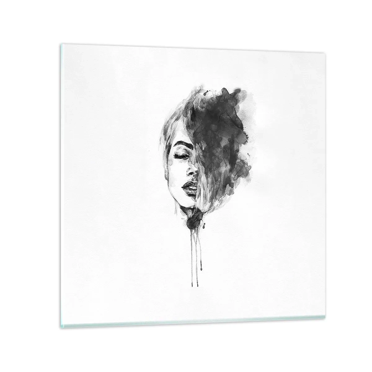 Schilderen op glas - Waar droomt het meisje over? - 40x40 cm