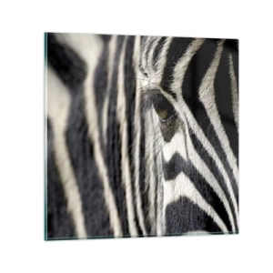 Schilderen op glas - Gestreept portret - 50x50 cm