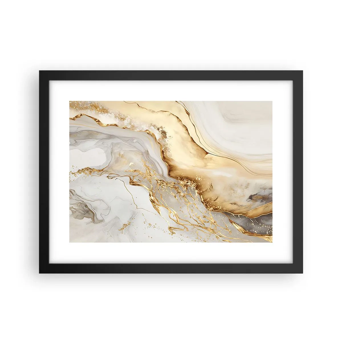 Poster in een zwarte lijst - Abstractie: schoonheid en goedheid - 40x30 cm