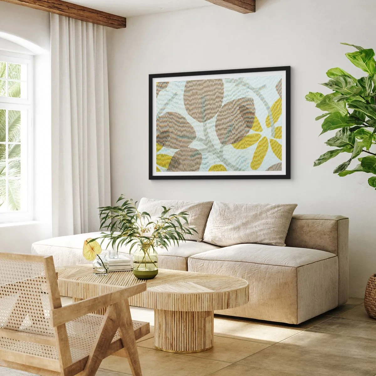 Poster in een zwarte lijst - Compositie in volle zon - 70x50 cm
