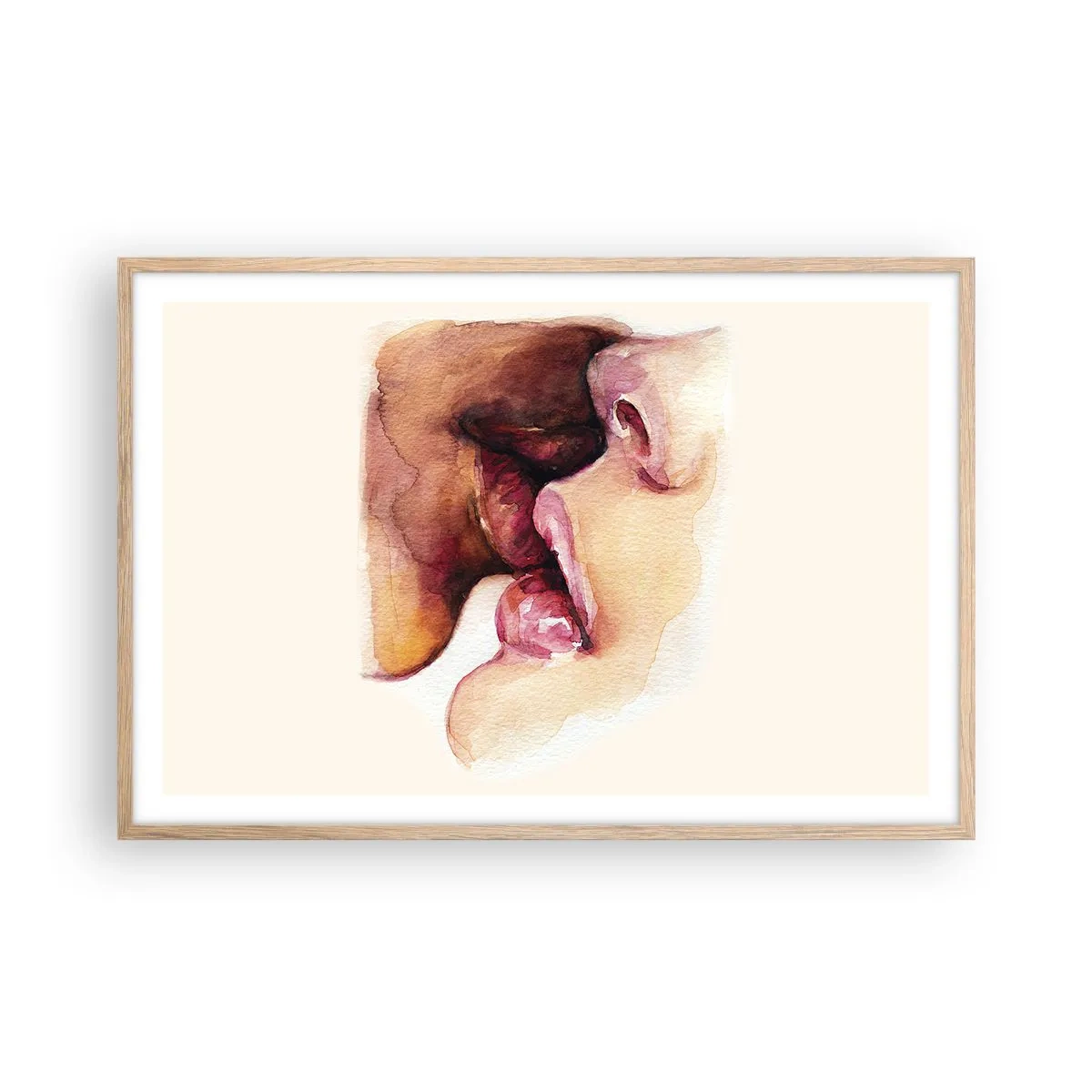 Een poster in een licht eiken lijst - Zoals dag en nacht, aarde en lucht - 91x61 cm