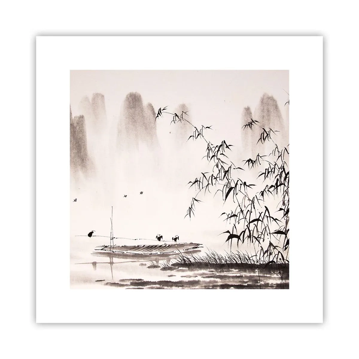 Poster - De stilte van de rijstvelden - 30x30 cm