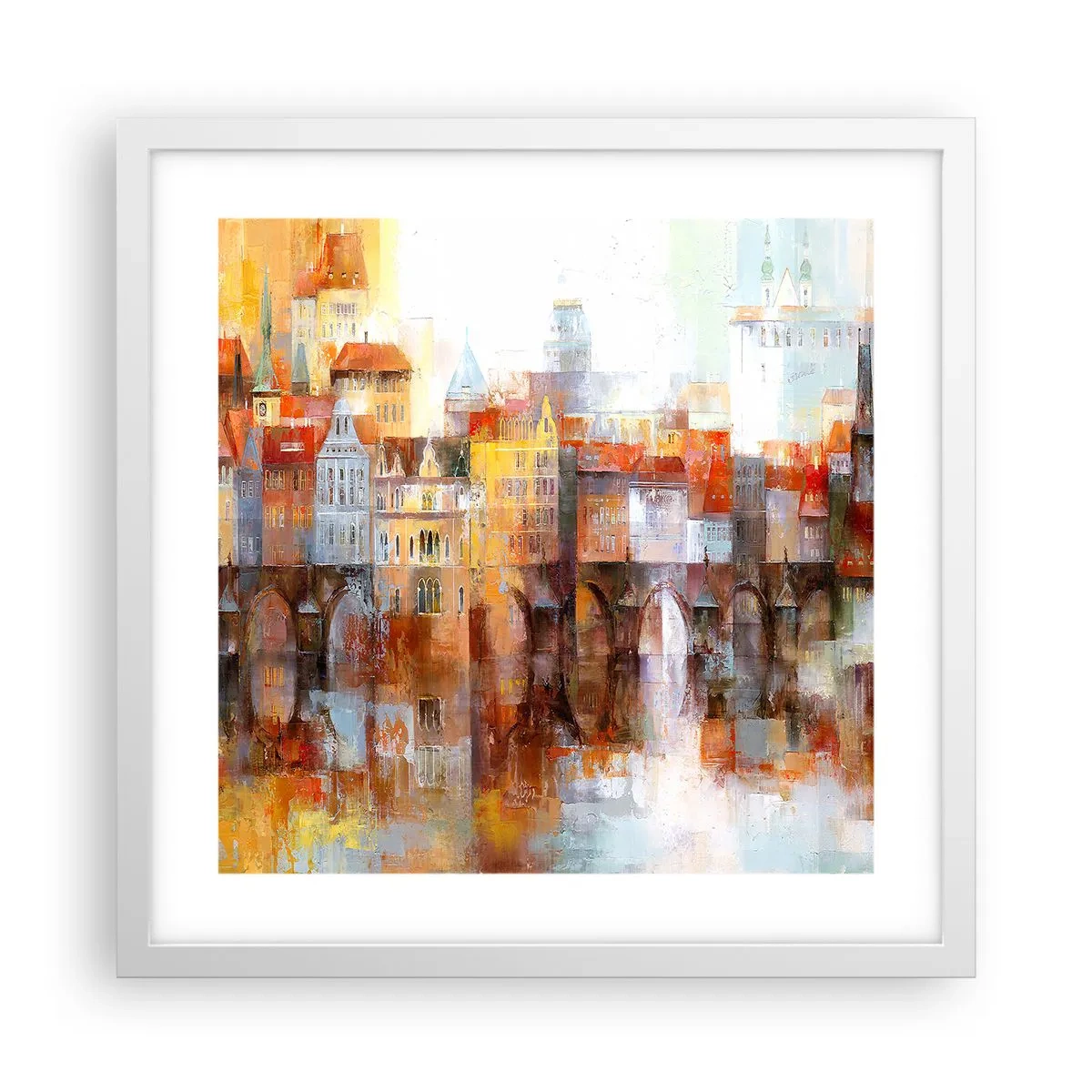 Poster in een witte lijst - Ook onder de brug is het mooi - 40x40 cm