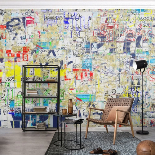 Fotobehang Premium Sand - Het is gewoon een lust voor het oog - Graffiti, Muurschildering, Jeugd - 250x175 cm