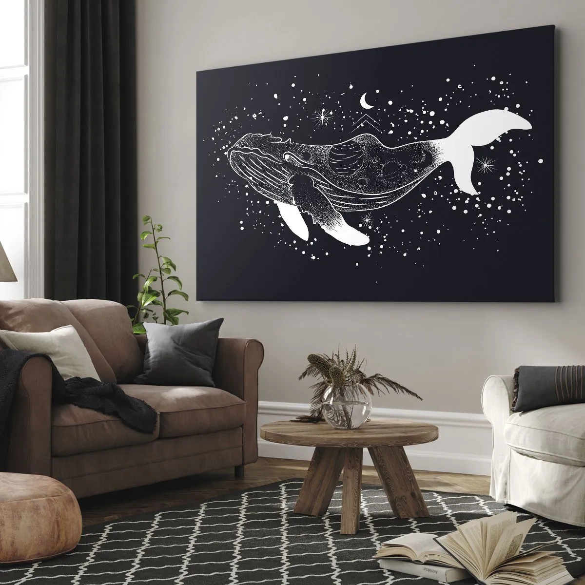 Schilderen op canvas - In de oceaan van het universum - 120x80 cm
