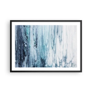 Poster in een zwarte lijst - Blauwe ijspegels - 70x50 cm