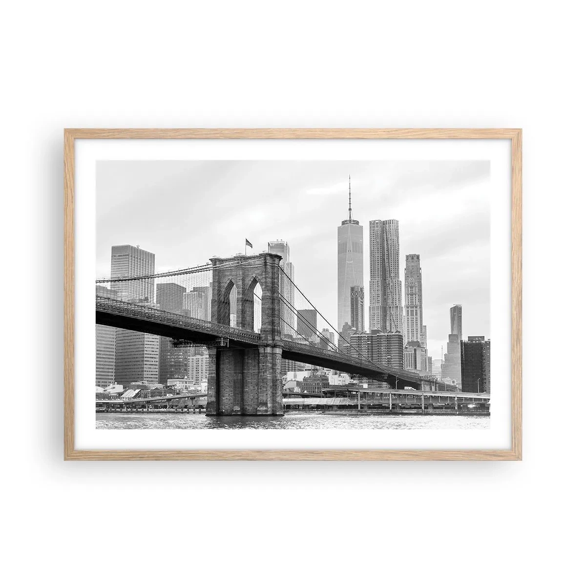 Een poster in een licht eiken lijst - New Yorkse sfeer - 70x50 cm