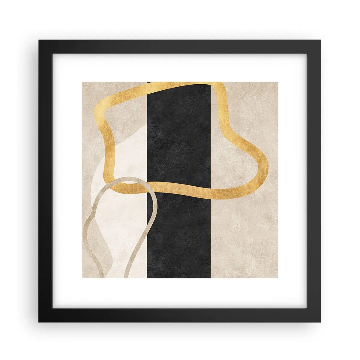 Poster in een zwarte lijst - Verwarde vormen - 30x30 cm