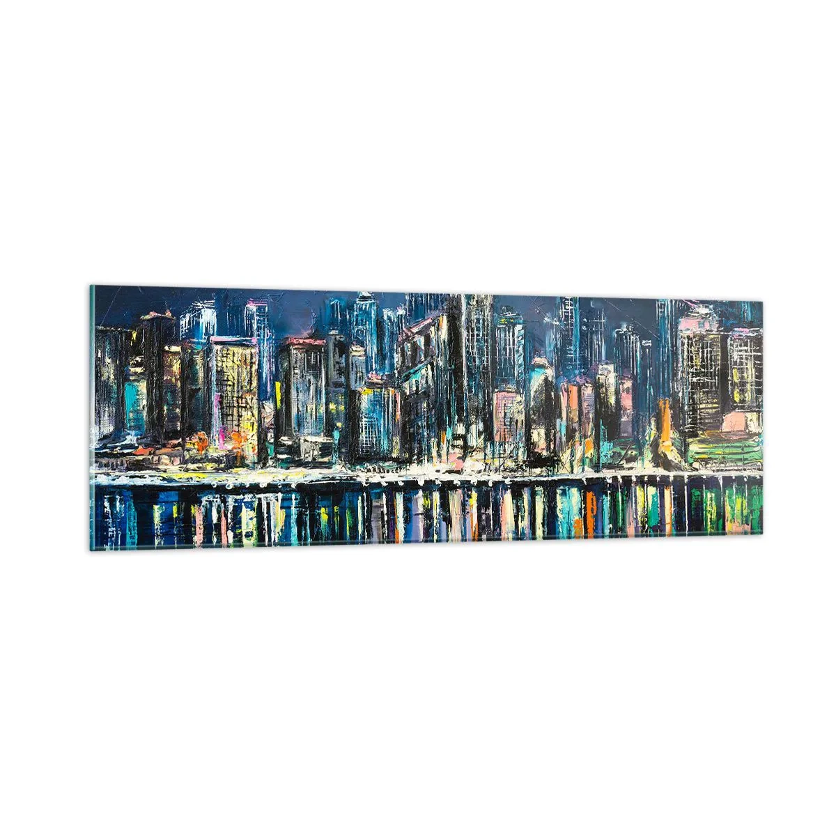 Schilderen op glas - Cascade van lichten - 90x30 cm