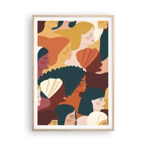Een poster in een licht eiken lijst - Alleen vrouwelijkheid - 70x100 cm