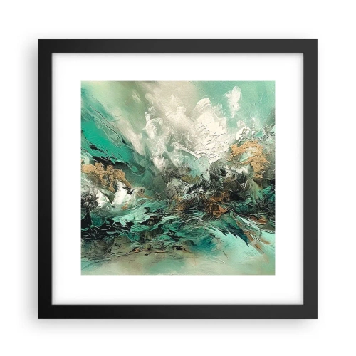 Poster in een zwarte lijst - Emerald en zwarte branding - 30x30 cm