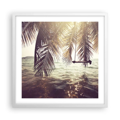 Poster in een witte lijst - Je kunt naar believen in de wolken slingeren - 50x50 cm