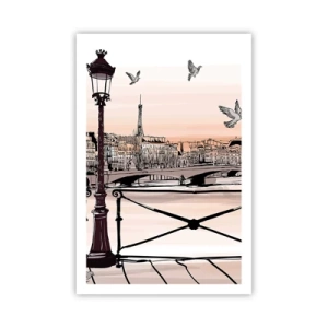 Poster - Over de daken van Parijs - 61x91 cm
