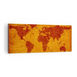 Schilderen op canvas - Een uitnodiging om op reis te gaan - 100x40 cm
