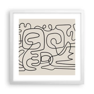 Poster in een witte lijst - Volg het pad - 40x40 cm