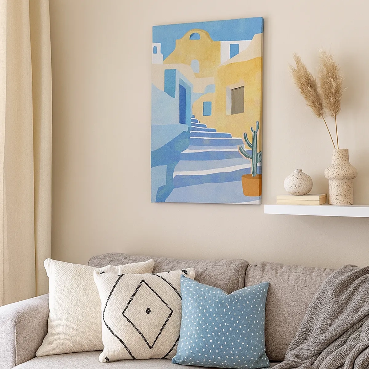 Schilderen op canvas - Een dag in een Arabische stad - 50x70 cm