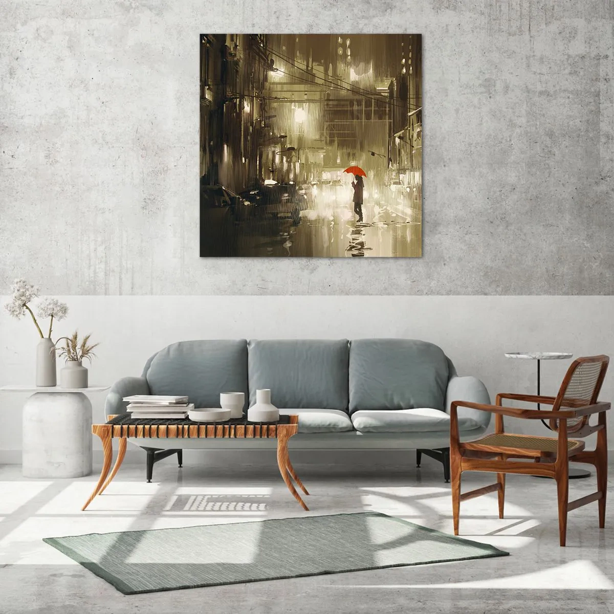 Schilderen op glas - Alleen maar niet eenzaam - 70x70 cm