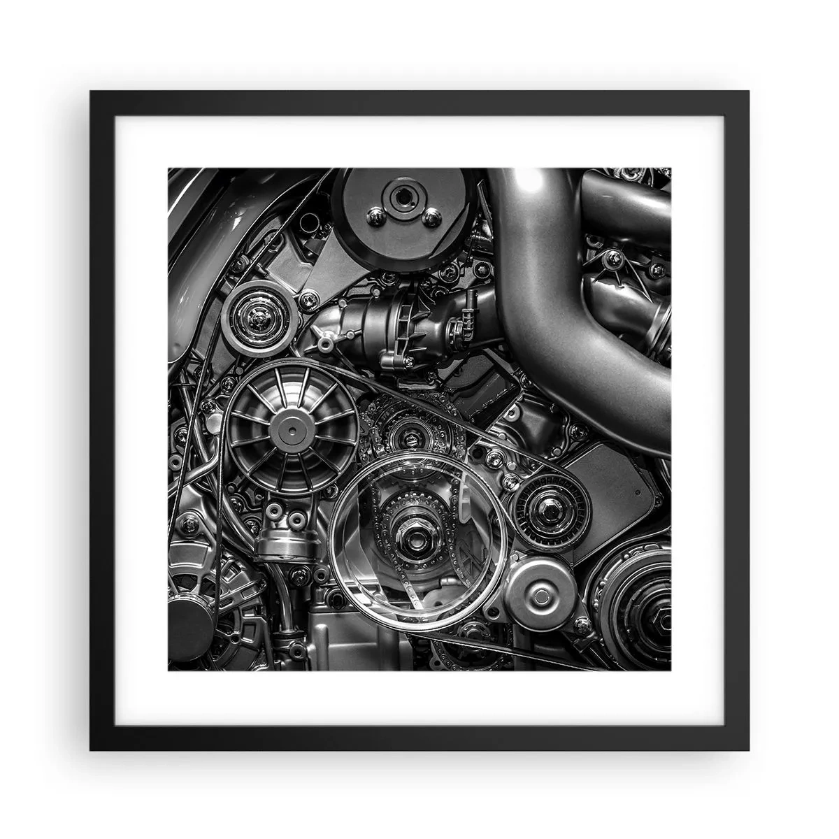 Poster in een zwarte lijst - De poëzie van mechanica - 40x40 cm