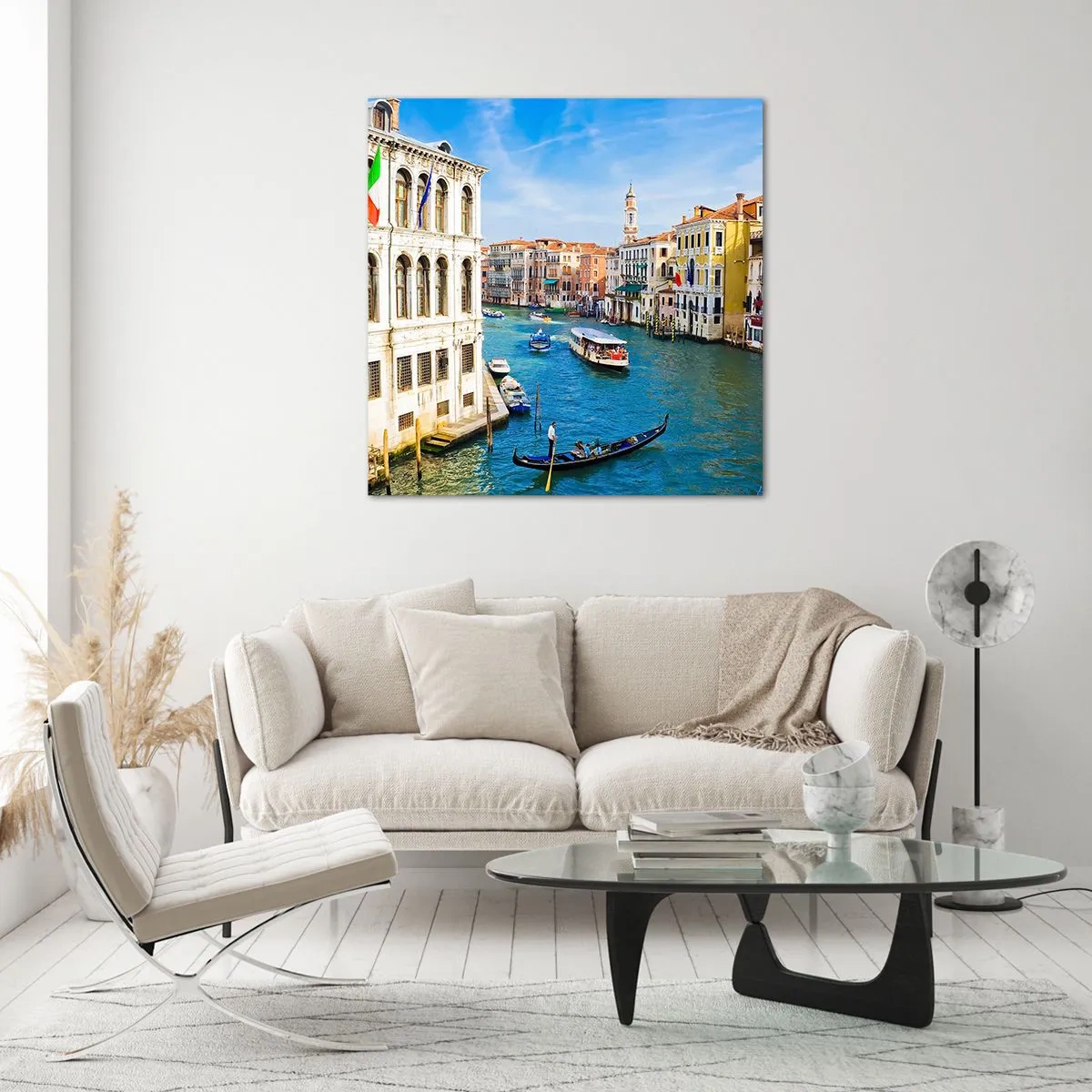 Schilderen op glas - Het enige verkeer ter wereld - 40x40 cm