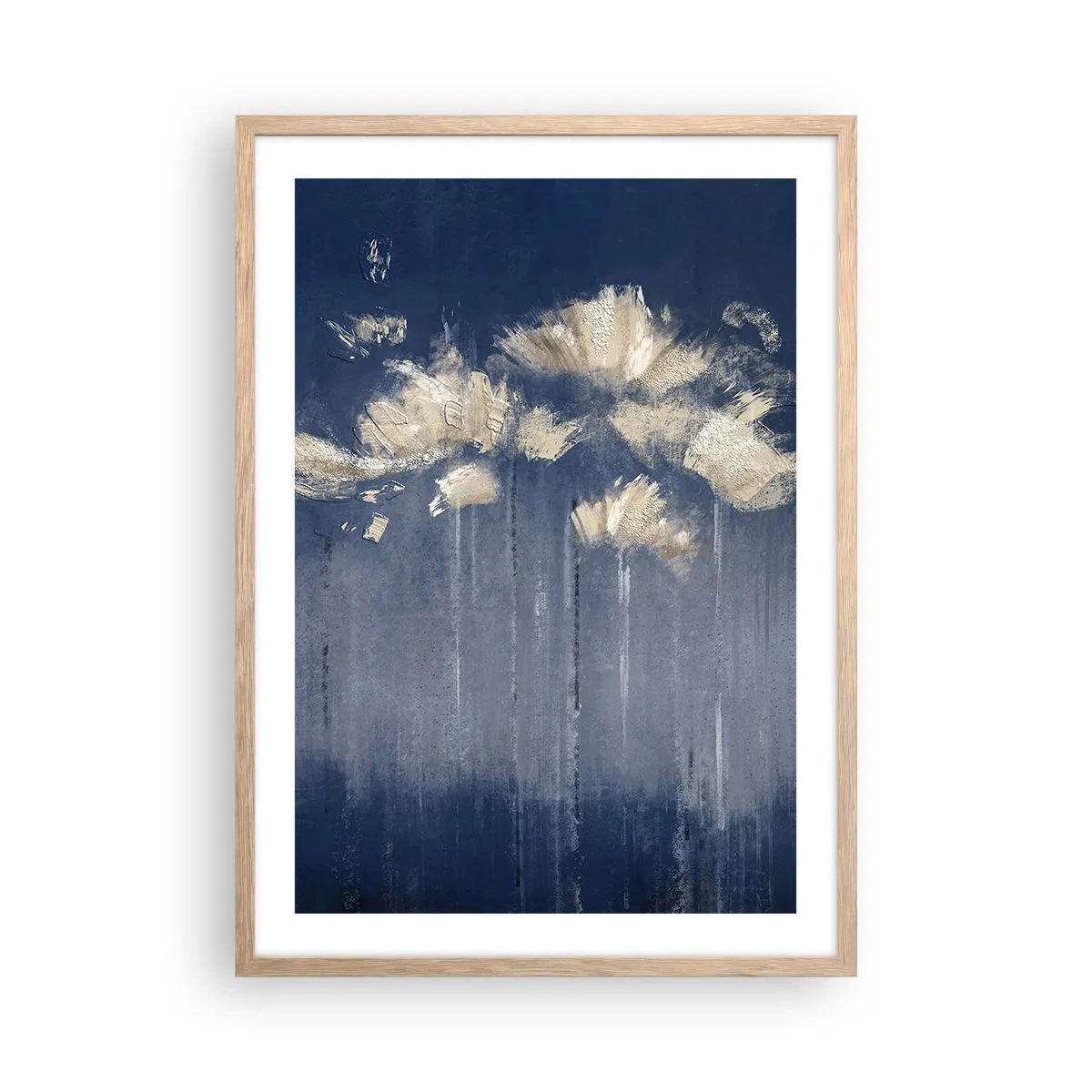 Een poster in een licht eiken lijst - Als bloemblaadjes in de wind - 50x70 cm