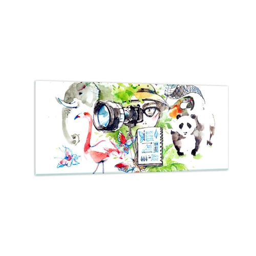 Schilderen op glas - In de lens van een reiziger - 120x50 cm