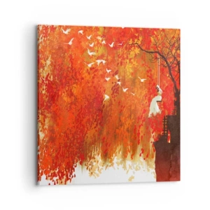 Schilderen op canvas - Zal hij met hen vliegen? - 70x70 cm