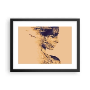 Poster in een zwarte lijst - Van nature mooi - 40x30 cm